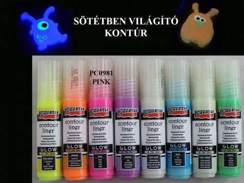 Sötétben világító kontúr 20ml, Pink
