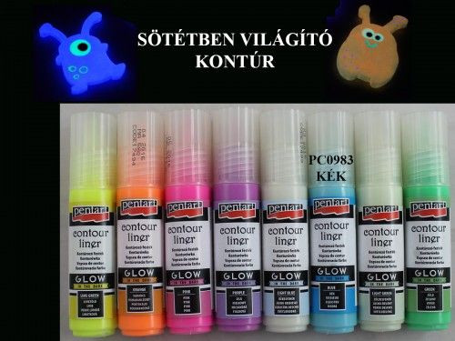 Sötétben világító kontúr 20ml, Kék