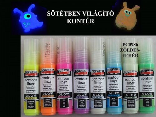 Sötétben világító kontúr 20ml, Zöldesfehér