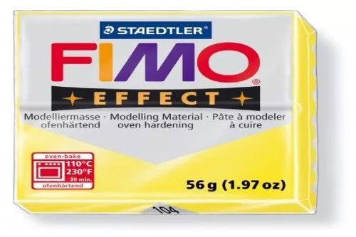 FIMO Effect süthető gyurma, átlátszó - Sárga