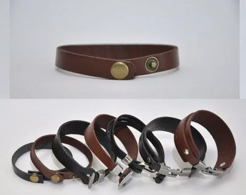 Bőr karkötők, keskeny, barna, 10mm