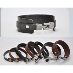 Bőr karkötők, dupla, fekete, 25*10mm