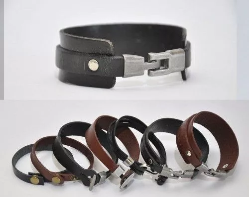 Bőr karkötők, dupla, fekete, 25*10mm