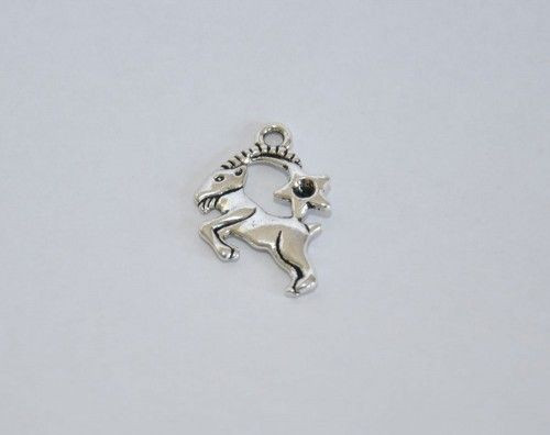 Fémmedál karabínerrel, csillagjegyek, bak