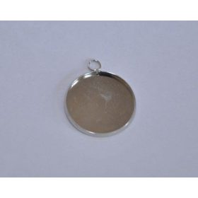 Medál alap, peremes, egy karikás, 20mm, ezüst