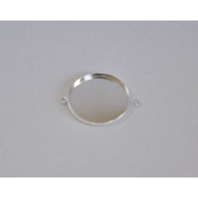 Medál alap, peremes, két karikás, 20mm, ezüst