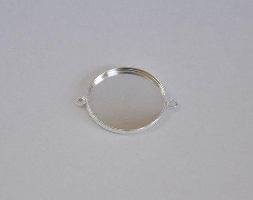 Medál alap, peremes, két karikás, 25mm, ezüst