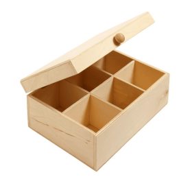 Teafiltertartó doboz, 6 rekeszes