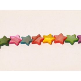 Kagylógyöngyök vegyes színben, csillag 10 mm