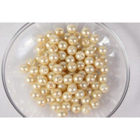 Teklagyöngy, ekrü, 6 mm/ 30 db