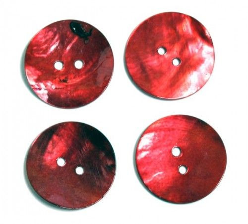 Kagylógomb 25mm, Piros