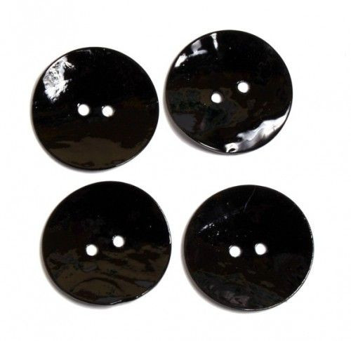 Kagylógomb 25mm, Fekete