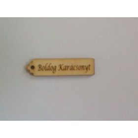 Boldog karácsonyt scrapbook tábla, 6,5x1,5cm