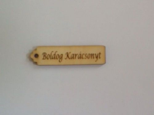 Boldog karácsonyt scrapbook tábla, 6,5x1,5cm