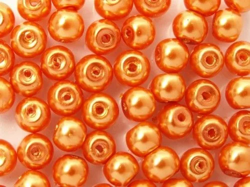 Teklagyöngy, narancs, 6 mm/ 30 db