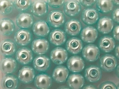 Teklagyöngy, világos kék, 6 mm/ 30 db