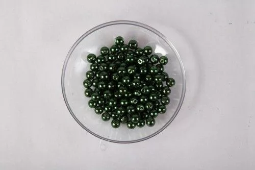 Teklagyöngy, sötétzöld, 6mm-es, 30db/csomag