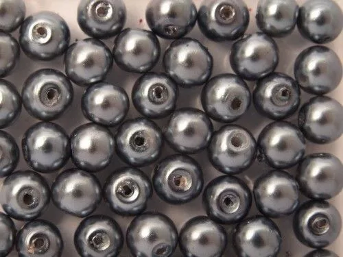 Teklagyöngy, szürke, 6mm-es, 30db/csomag