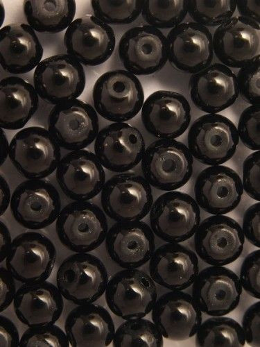 Teklagyöngy, fekete, 6mm-es, 30db/csomag