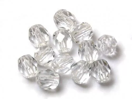 Csiszolt üveggyöngy 6mm kristály 20 db/cs