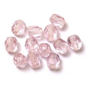 Csiszolt üveggyöngy 6mm rózsaszín 20db/cs