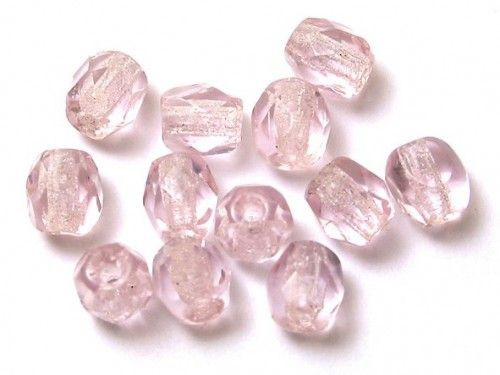 Csiszolt üveggyöngy 6mm rózsaszín 20db/cs