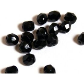 Csiszolt üveggyöngy 6m fekete 20db/cs