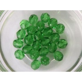 Fazettázott üveggyöngy 6mm fenyőzöld,20 db/cs.