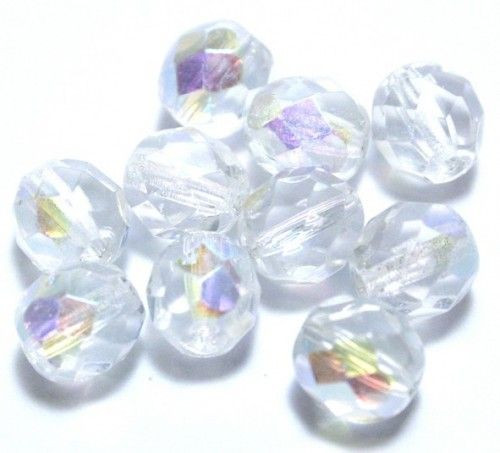 FAZETTÁZOTT ÜVEGGYÖNGY 4MM-ES - KRISTÁLY