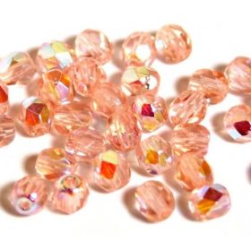 FAZETTÁZOTT ÜVEGGYÖNGY 4MM-ES - RÓZSASZÍN