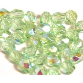 FAZETTÁZOTT ÜVEGGYÖNGY 4MM-ES - V.ZÖLD