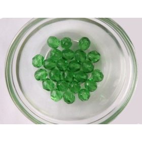 Fazettázott üveggyöngy 4mm fenyőzöld 30 db/cs