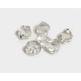 Fazettázott üveggyöngy 8mm-es, kristály, 12db/csomag