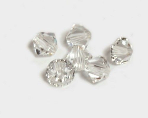 Fazettázott üveggyöngy 8mm-es, kristály, 12db/csomag