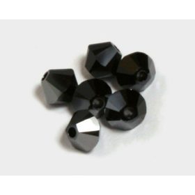 Fazettázott üveggyöngy 8 mm-es, hematit, 12db/csomag