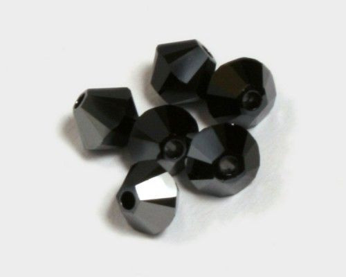 Fazettázott üveggyöngy 8 mm-es, hematit, 12db/csomag