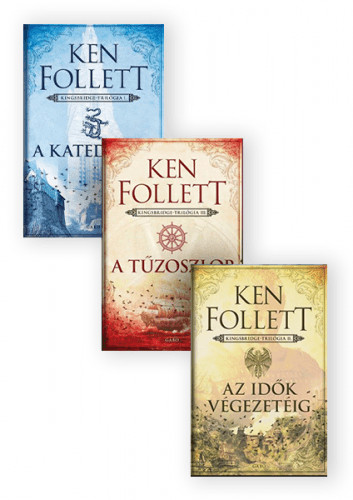 Ken Follett: A katedrális + Az idők végezetéig + A tűzoszlop - könyvcsomag