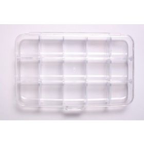 Műanyag rekeszes tároló, téglalap, 9x15 cm