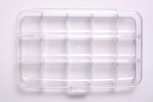 Műanyag rekeszes tároló, téglalap, 9x15 cm