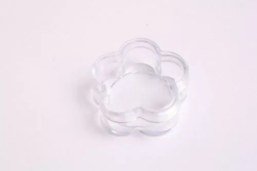 Műanyag tároló tégely, virág, 3 cm