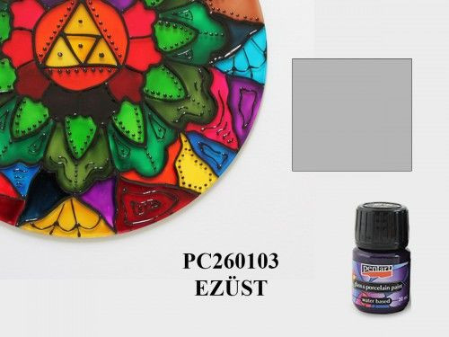Üveg és porcelánfesték 30ml EZÜST