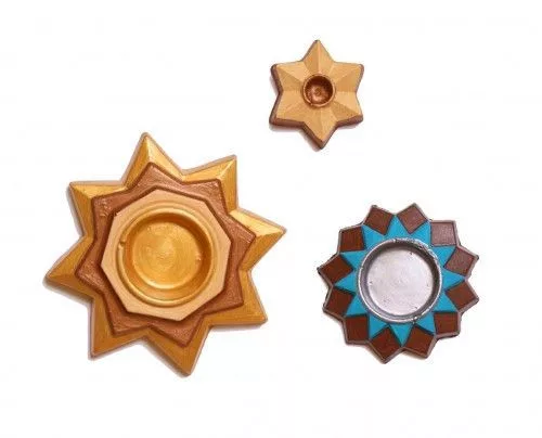 Gipszkiöntő mécsestartó, csillagok, 3db