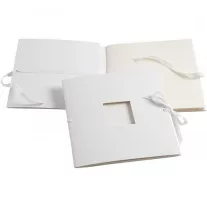 Album-megkötővel, fehér 20*20 cm, 190 g., 8 lap