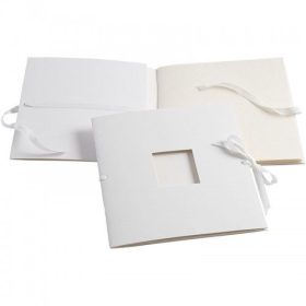 Album-megkötővel, fehér 20*20 cm, 190 g., 8 lap