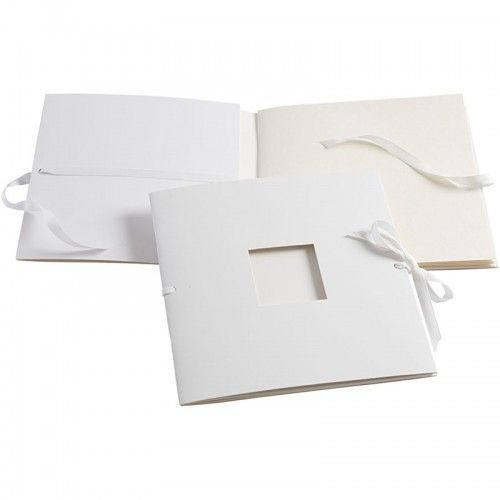 Album-megkötővel, fehér 20*20 cm, 190 g., 8 lap