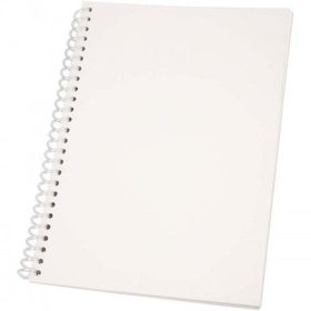   Notesz spirálos, átlátszó borítóval, fehér lapos, 80 oldalas, 15*21 cm