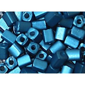 Metál kockagyöngy 4mm kék 15g/cs