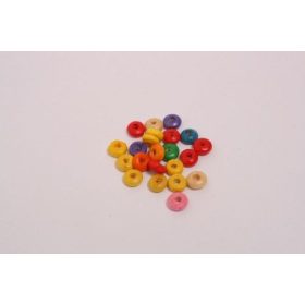 Fa gyöngy színes vegyes, Lencse, 6 mm