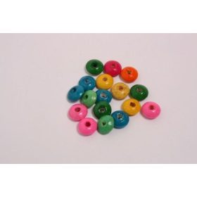 Fa gyöngy színes vegyes, Lencse, 10 mm