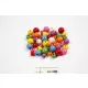 Fa gyöngy színes vegyes, Golyó, 6 mm